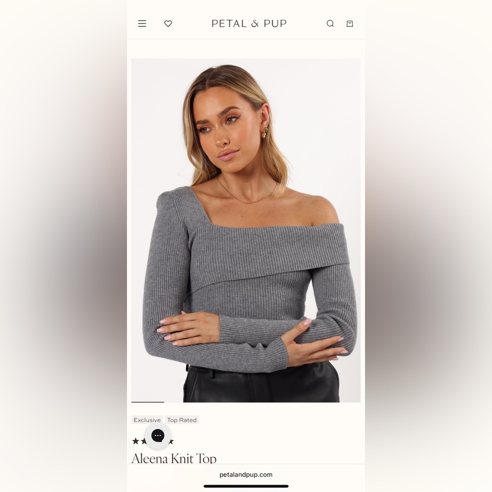 Petal & Pup Charcoal Knit Top